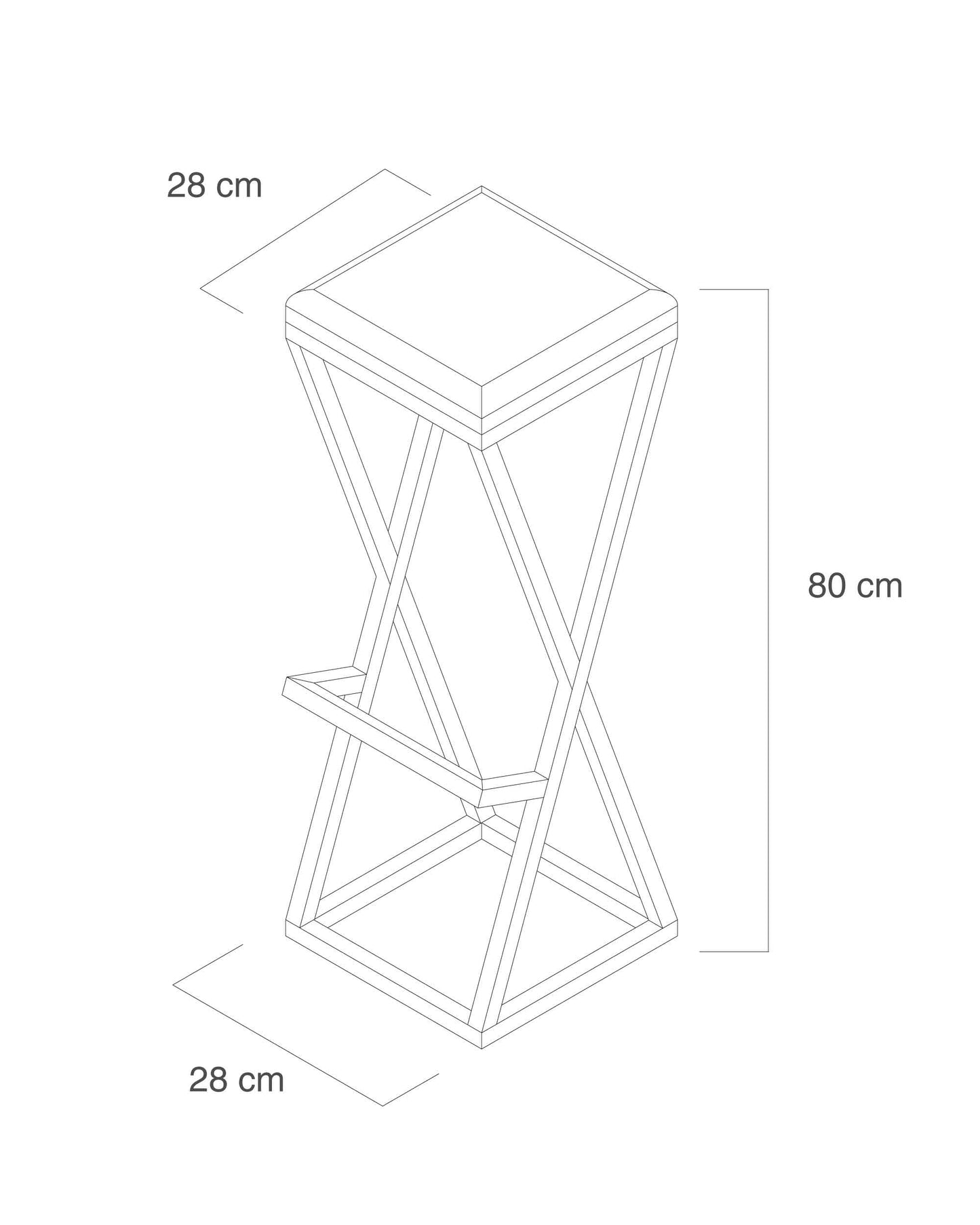Piso Alto con Patas de Metal y Asiento de Madera
