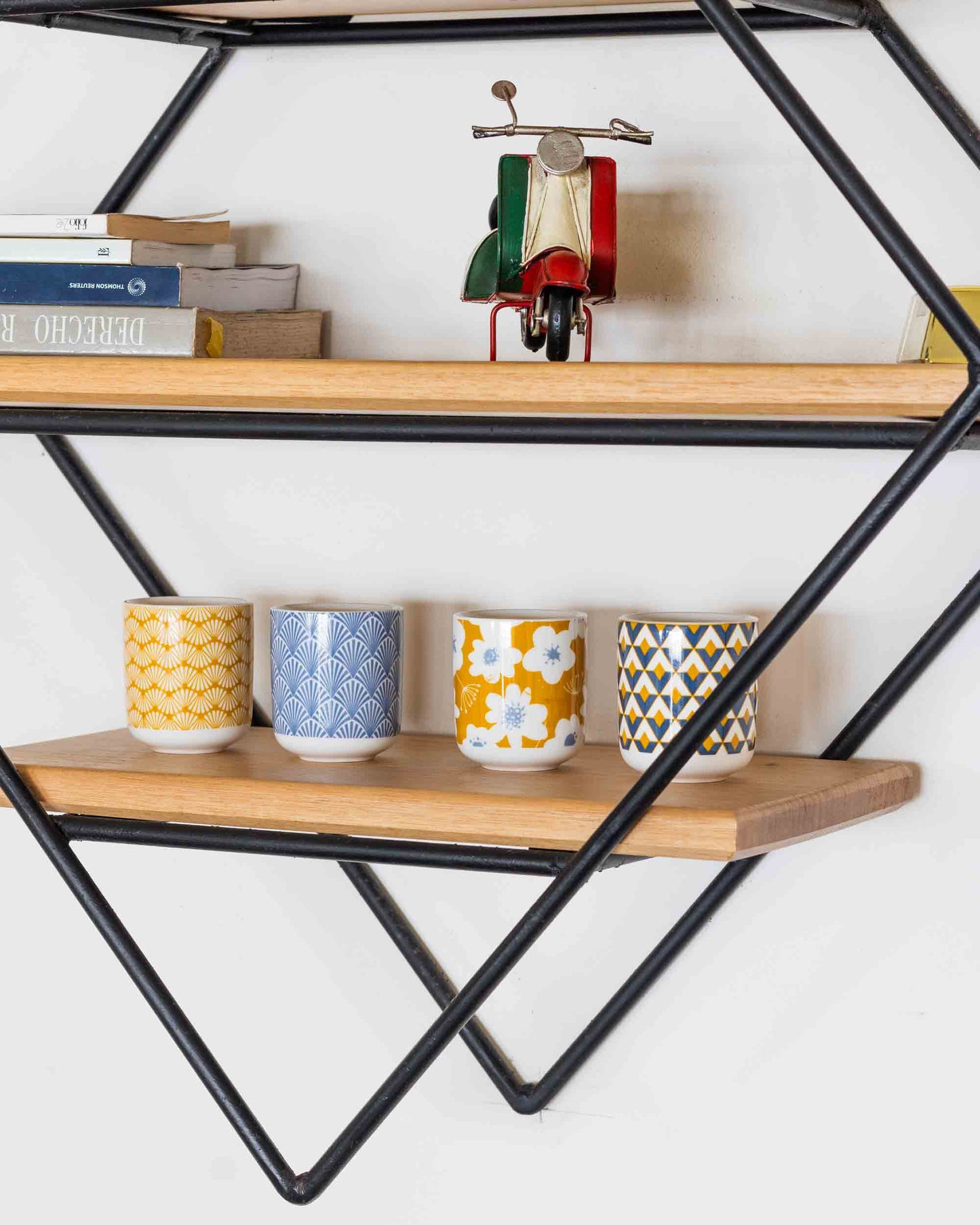 Repisa Rombo con Madera de Eucalipto