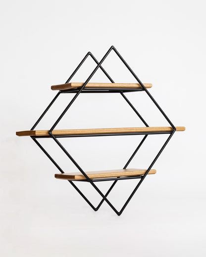 Repisa Rombo con Madera de Eucalipto